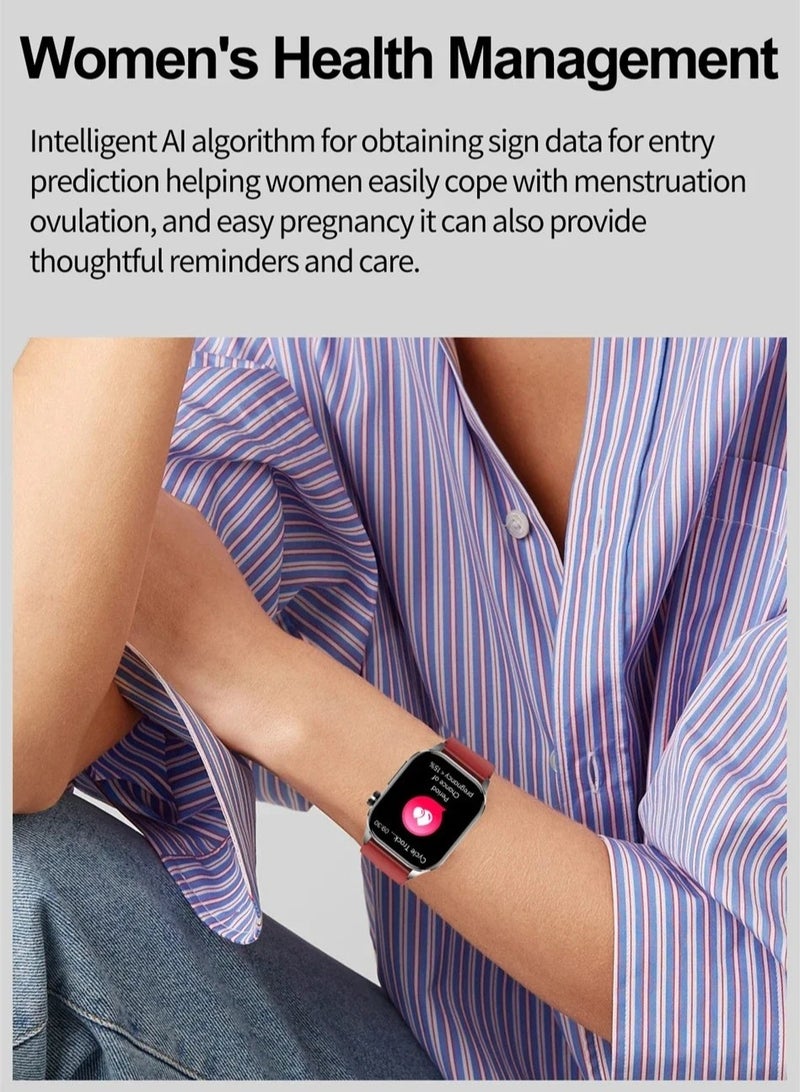 New Blood Lipids Uric Acid Blood Glucose Smart Watch ECG+PPG+HRV Heart Rate Blood Body Composition Bluetooth Call Smartwatch