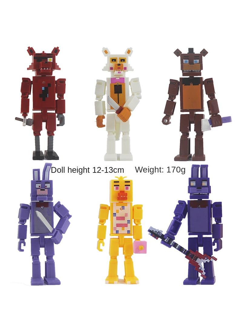 6 Pcs Five Nights At Freddy's Toy Set Ideas Toys Battle Horror Game Model Ideas Toys Gifts for Adult & Kids