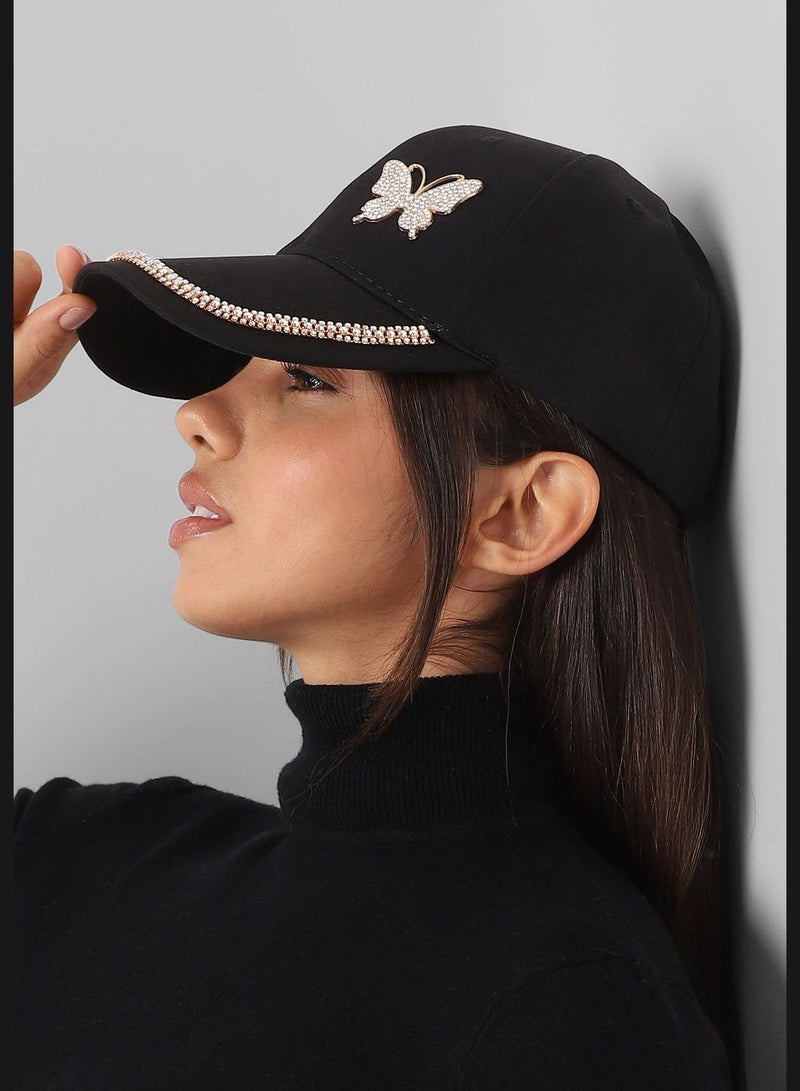 Casual Solid Polyester Baseball Cap For Women