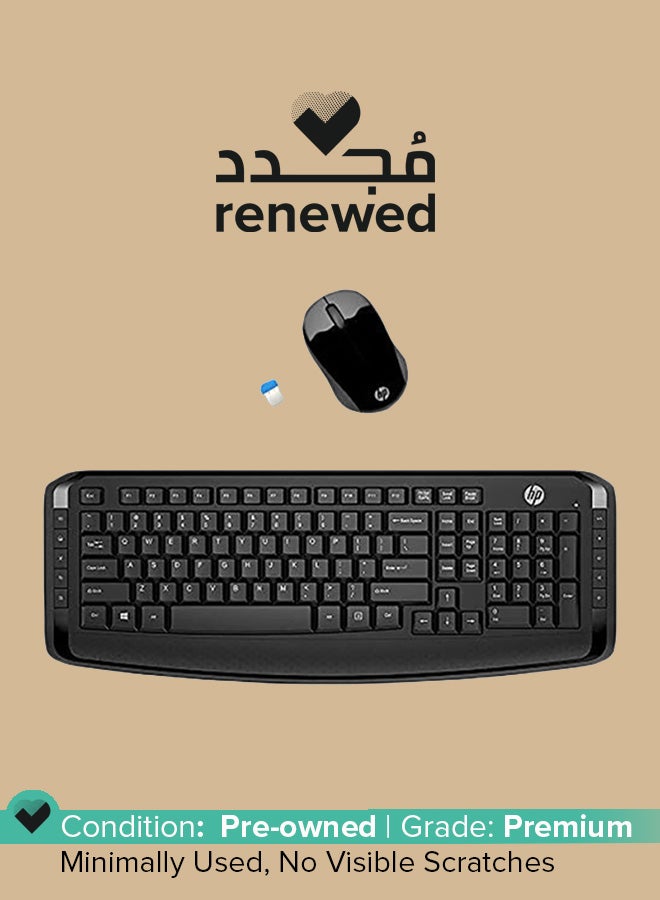 Renewed - Wireless Keyboard And Mouse 300 Black