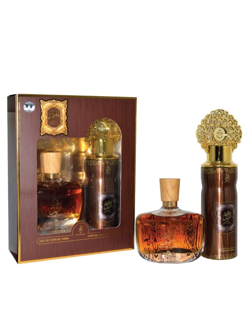 Oud Al Layl Gift Set (1 x EDP 100ml, 1 x Perfumed Body Spray 200ml)