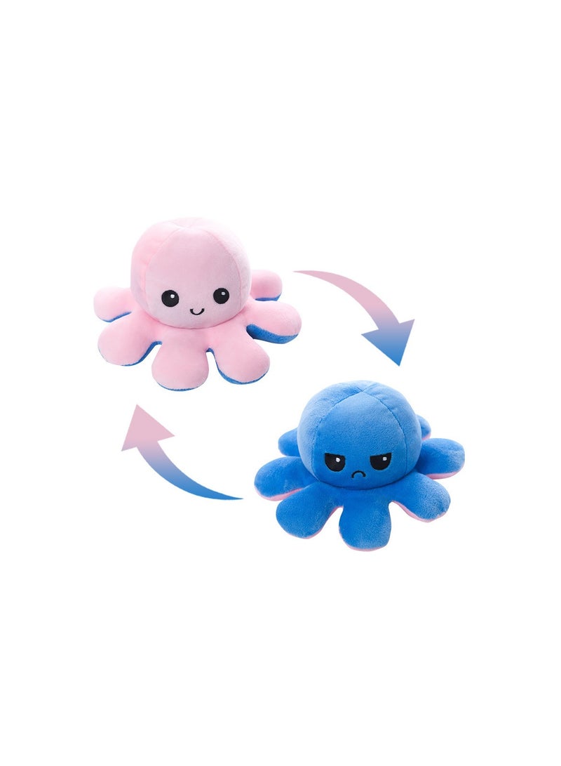 Cute And Adorable Reversible Both Side Different Expression Octopus Plush Toy-Assorted(20cm)