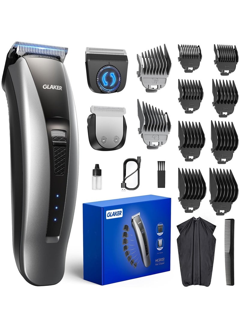 Hair Clippers for Men Cordless - Barber Clipper Kit with 8 Guards, Detachable Blades & Turbo Motor, Professional Mens Beard Grooming Kit for Hair Cutting, Trimming