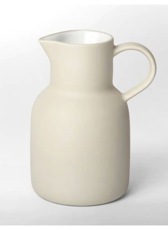 Jug, white, 0.8 l, jug with Handle, Water Pot for Living Room ，Dinning Table & Bedroom .