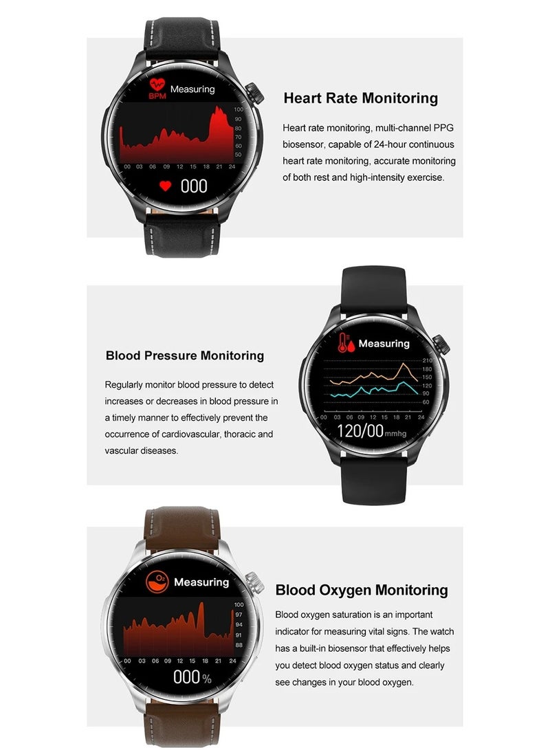 M13 Business Smart Watch with Answer Call Function NFC Compass Body Temperature Monitor Fitness Tracker Smartwatch for Men