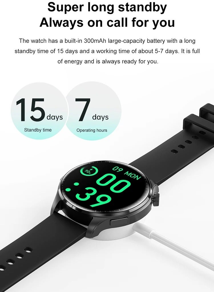 M13 Business Smart Watch with Answer Call Function NFC Compass Body Temperature Monitor Fitness Tracker Smartwatch for Men