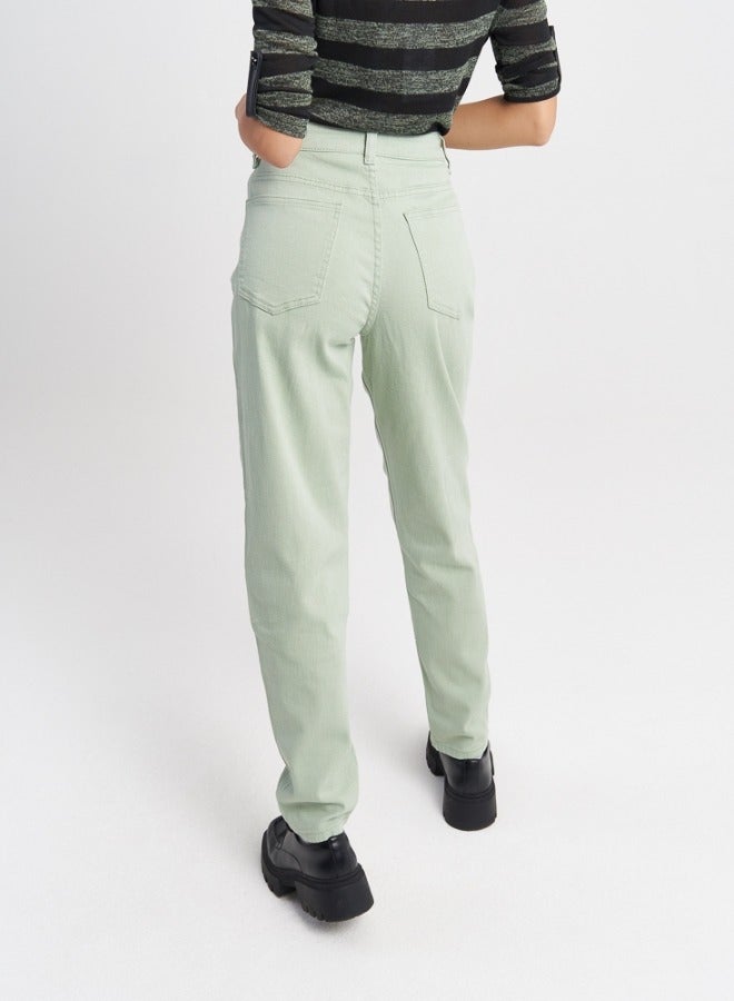 Mint Green High-Waist Jeans