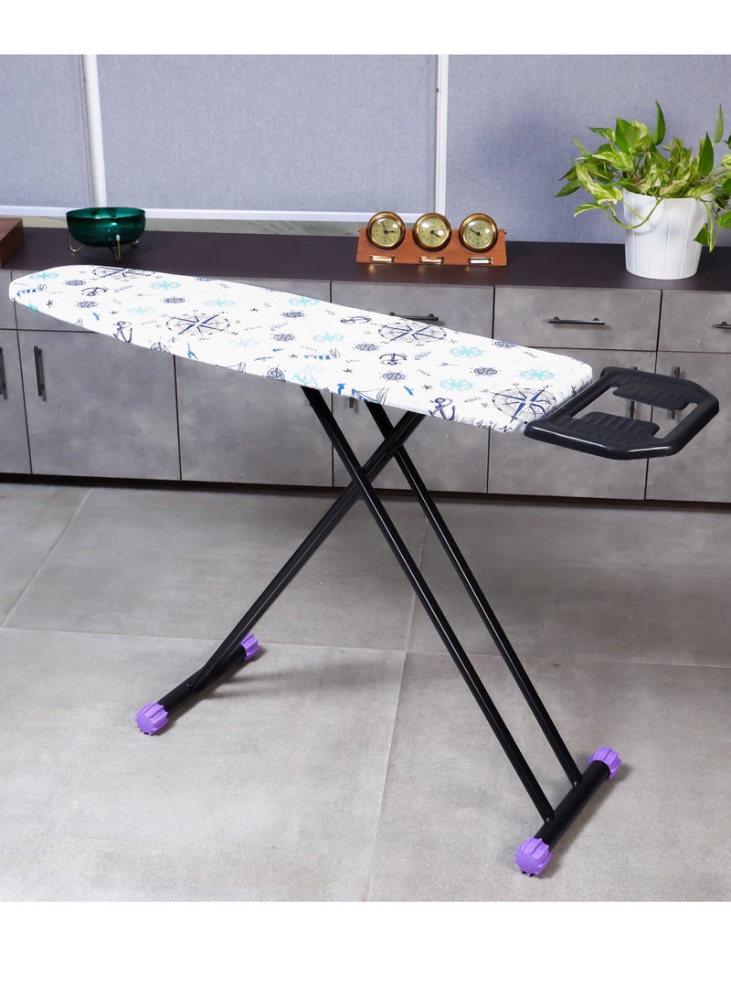 Royalford Ironing Board- RF11913| 114x33 CM, Ironing Table with Steel Frame| With Adjustable Height Mechanism| Heat Resistant Cotton Cover and Iron Rest| Perfect for Home, Apartments, Hostels, Etc.| W