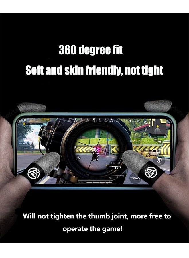 4 Pair Mobile Game Touch Screen Finger Sleeve, Super Highly Sensitive Feelers Smooth Operation Sweat Absorbing Odorless Breathable Seamless Finger Sleeve, Suitable For Pubg and Much Other Games Play