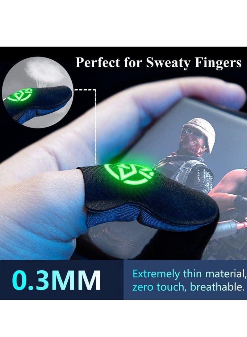 Gaming Finger Sleeves for Sweaty Hands, Ultra-Thin Breathable Touchscreen Thumb Gloves, PUBG Gamer Finger Covers for Tablet iPad/Mobile Phone