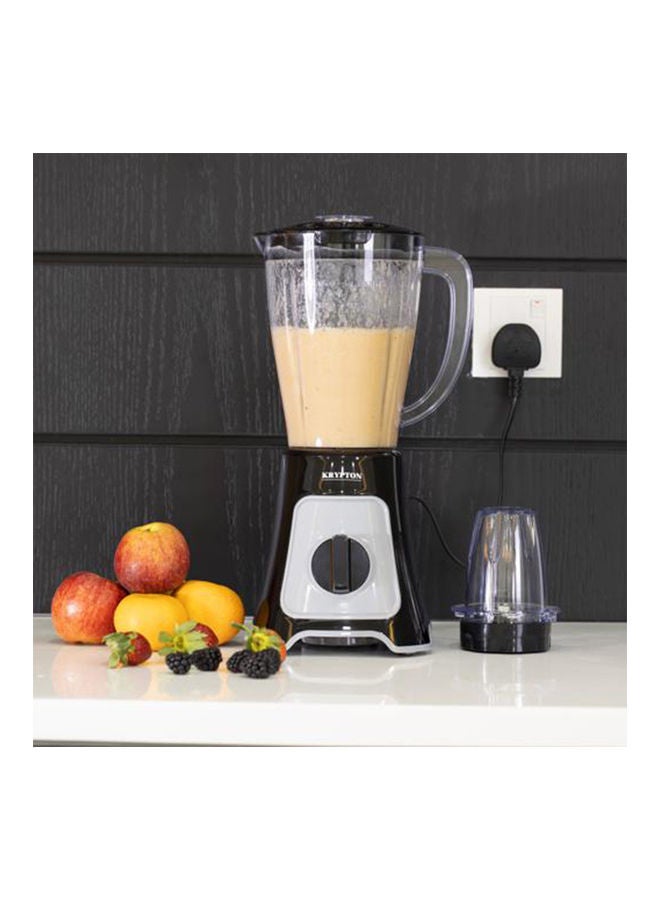 2 In 1 Blender With 1.5 L Jar, Stainless Steel Blade, 2 Speed With Pulse Function, Powerful Copper Motor 1.5 L 400 W KNB6125 Black