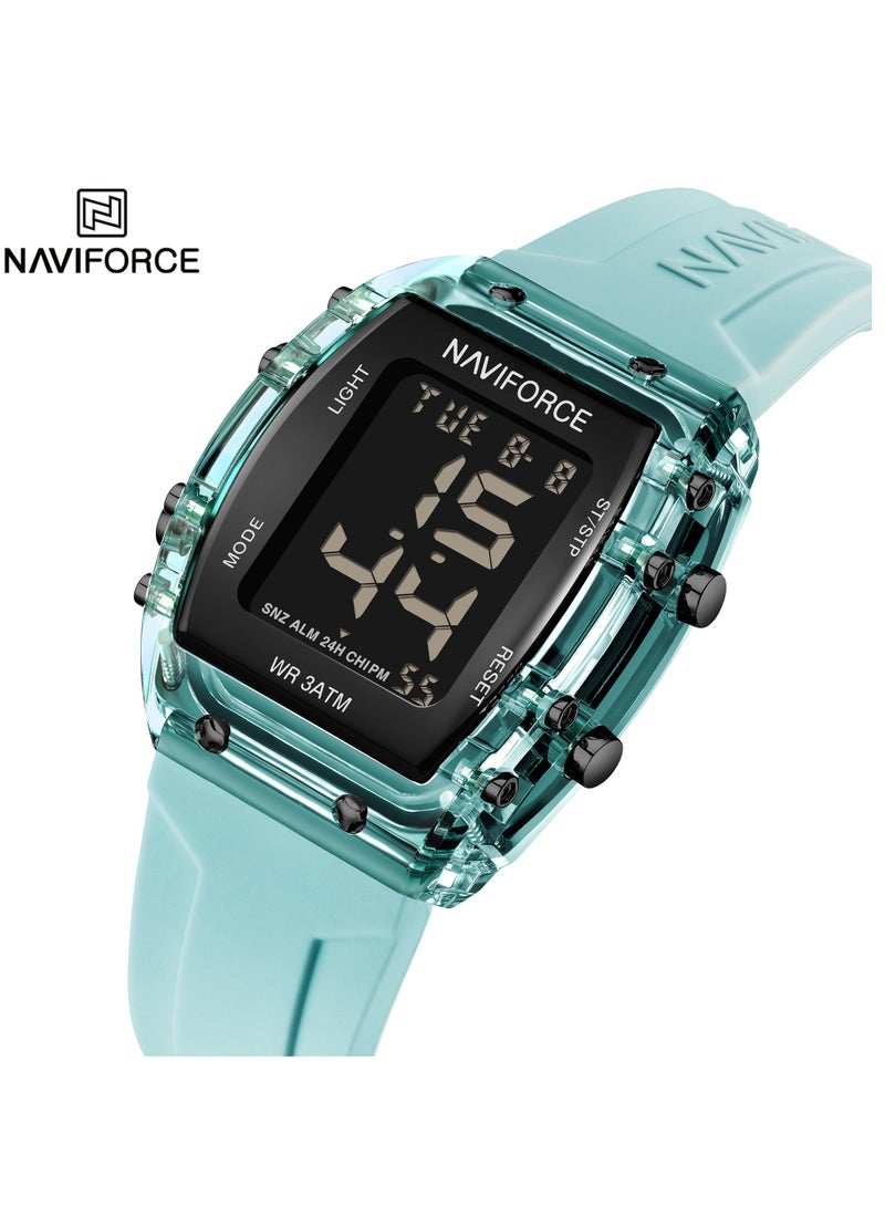 Women's Digital Square Shape Silicone Wrist Watch NF7102 BE/BE - 35 Mm