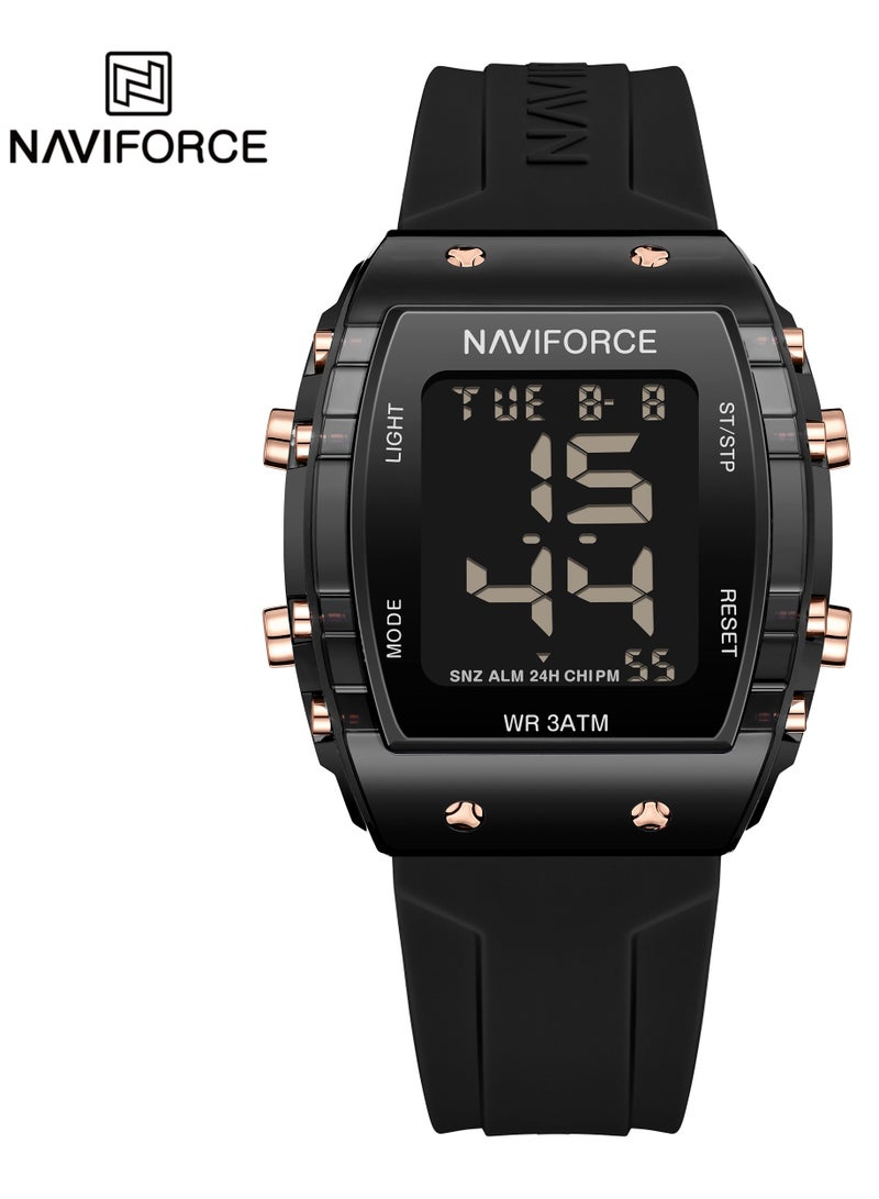 Women's Digital Square Shape Silicone Wrist Watch NF7102 B/B - 35 Mm