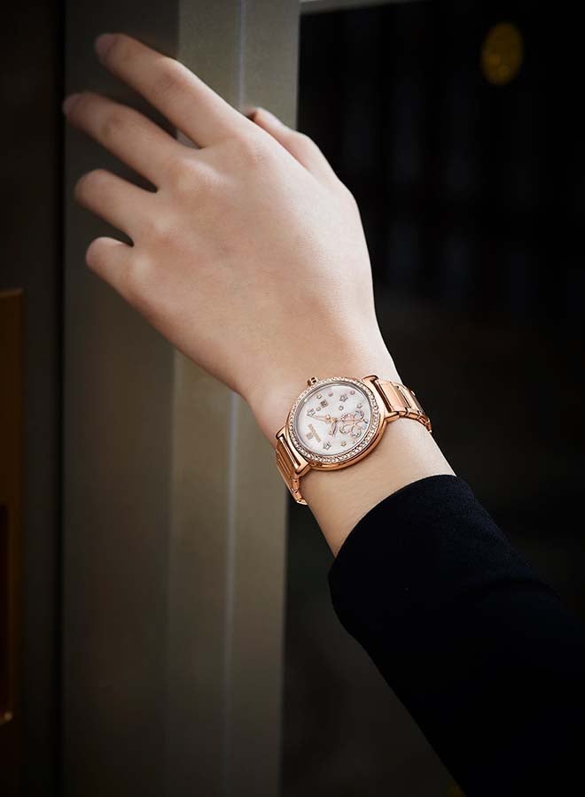 Women's Analog Round Shape Stainless Steel Wrist Watch NF5016 RG/W - 33 Mm