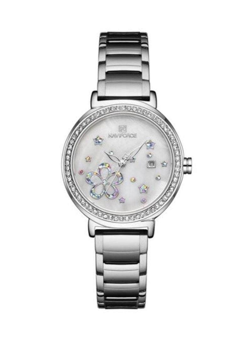 Women's Analog Round Shape Stainless Steel Wrist Watch NF5016 S/W - 33 Mm