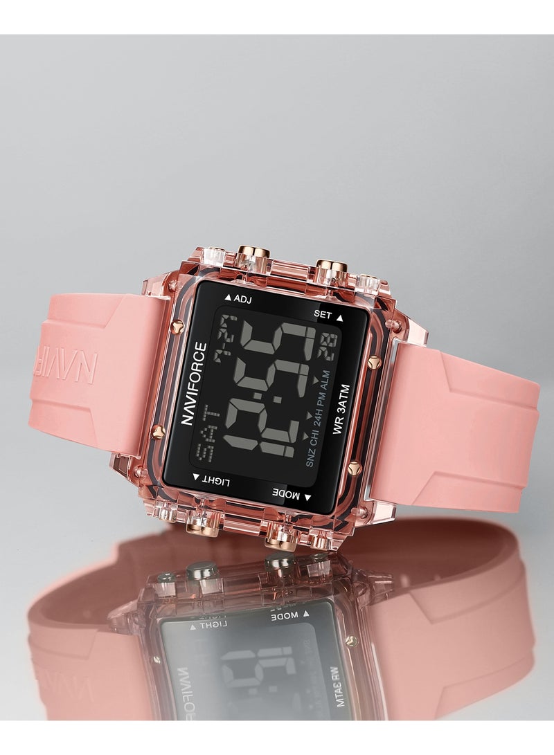 Women's Digital Square Shape Silicone Wrist Watch NF7101 P/P - 41 Mm
