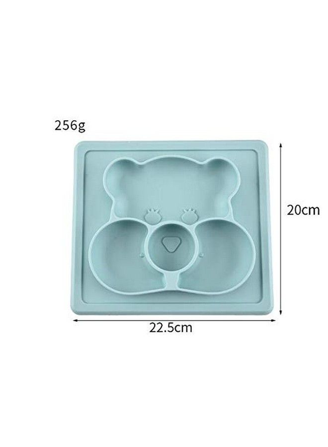 Baby Placemat Silicone Feeding Plate For Toddlers Easily Wipe Clean (Blue)