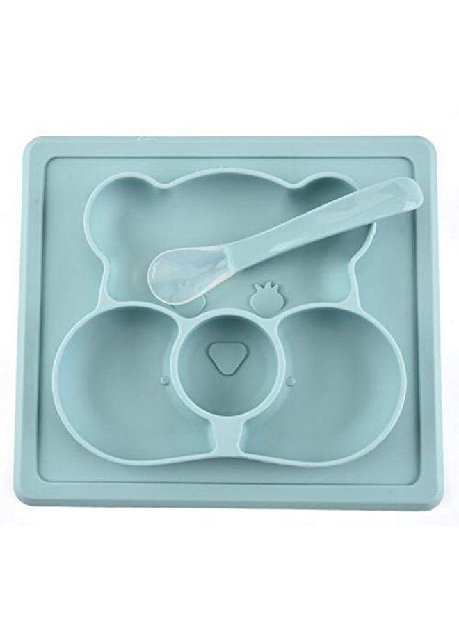 Baby Placemat Silicone Feeding Plate For Toddlers Easily Wipe Clean (Blue)