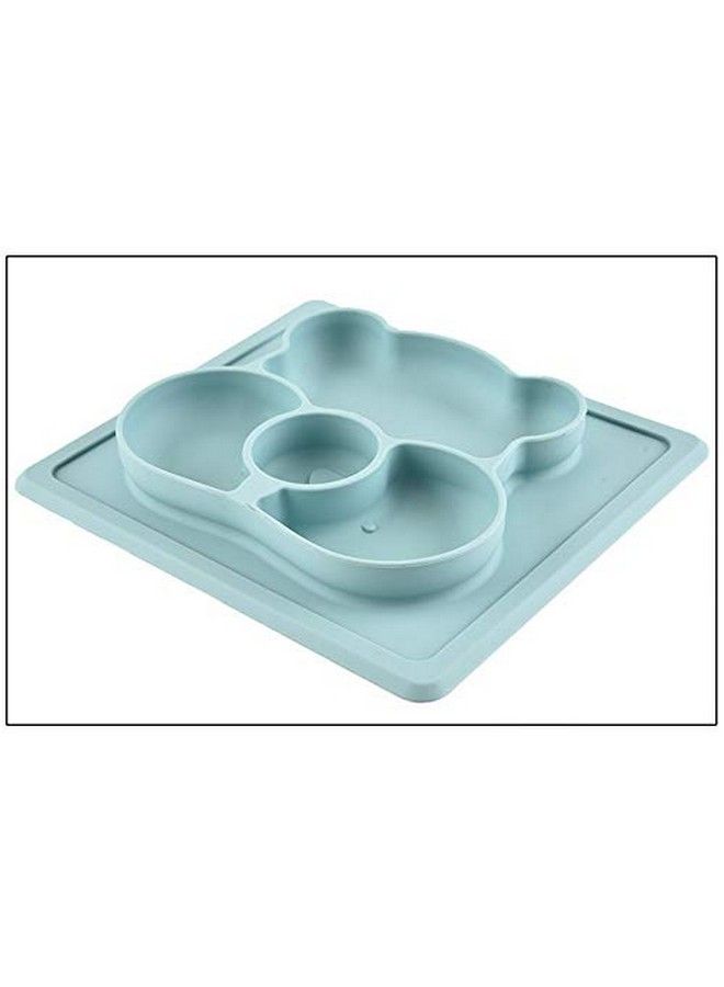 Baby Placemat Silicone Feeding Plate For Toddlers Easily Wipe Clean (Blue)