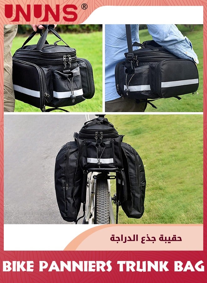 Bike Rear Rack Bag,Waterproof 27L Luggage Bicycle Rack Rear Carrier Bag With Rain Cover,Bike Trunk Bag,Bike Accessories Back Seat Storage Pouch For Cycling Traveling Commuting Camping