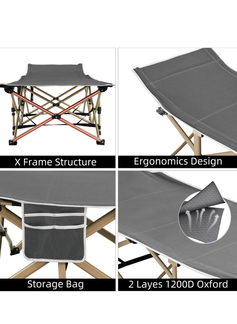Portable Camping Cot, Sleeping Cot for Adult, 190*71cm Extra Wide Heavy Duty Folding Cot Max Load 600LBS with Thick Mattress and Carry Bag, Portable Camping Bed for Outdoor Camping and Office