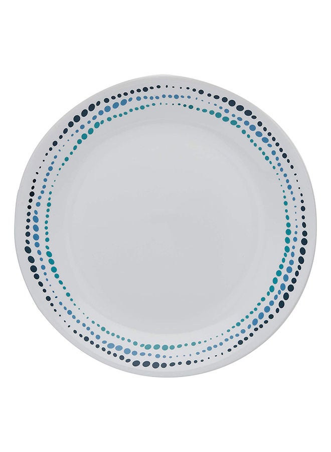 Set Of 6 Dinner Plate White and Ocean Blue (1119400) 26Cm