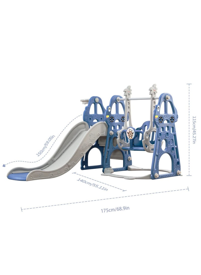 Toddler Slide and Swing Set 4 in 1 Toddler Playground with Swing Slide Climber and Basketball Baby Slide for Boys and Girls Backyard Playsets for Kids Indoor and Outdoor
