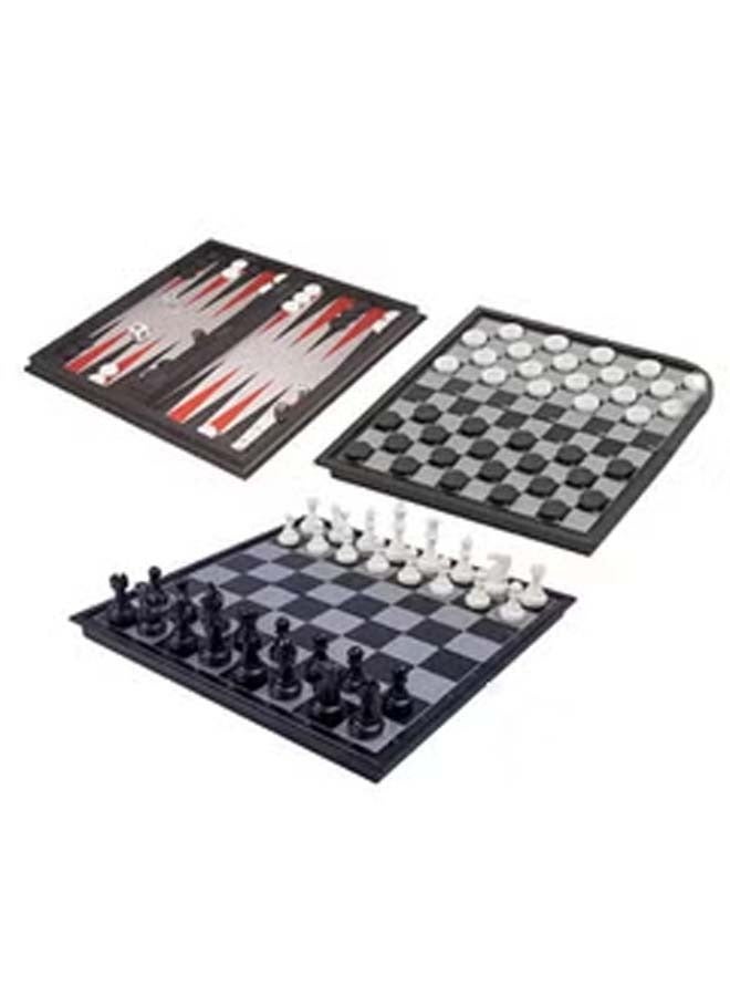 3-In-1 Magnetic Chess And Checkers With Backgammon Game Set 29 centimeter