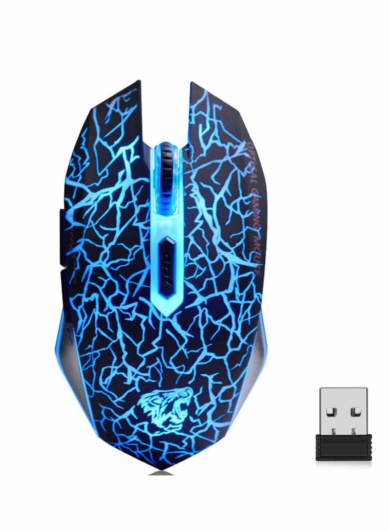 C10 Wireless Gaming Mouse Rechargeable Silent Optical Mice 7 Colors LED Lights