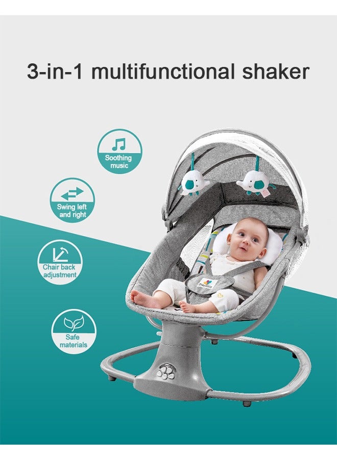 Baby Electric Rocking Chair with Bluetooth Function with 5 Swing Sizes and 3 Stage Timer Removable Mosquito Net