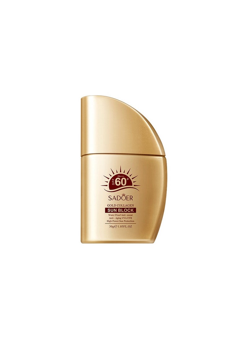 SADOER gold collagen sunscreen UV protection non greasy isolation cream