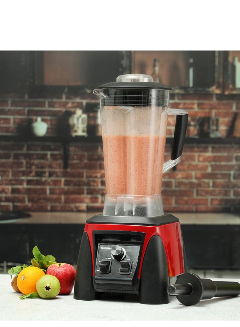 Heavy-Duty Professional Blender Speed Option with Pulse Function, Over-Current Protection Setting, Commercial-Grade Powerful Motor, 3L Unbreakable PC Jar 3 L 1800 W OMSB2494 BLACK AND RED