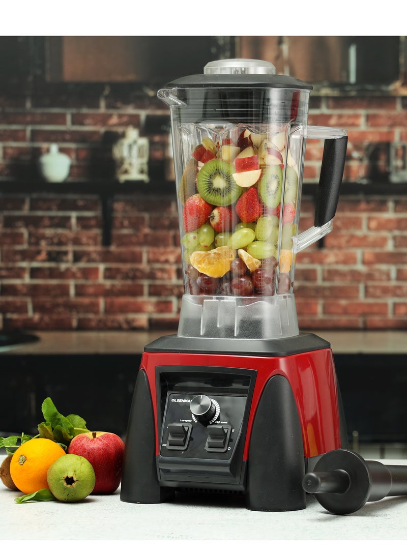 Heavy-Duty Professional Blender Speed Option with Pulse Function, Over-Current Protection Setting, Commercial-Grade Powerful Motor, 3L Unbreakable PC Jar 3 L 1800 W OMSB2494 BLACK AND RED