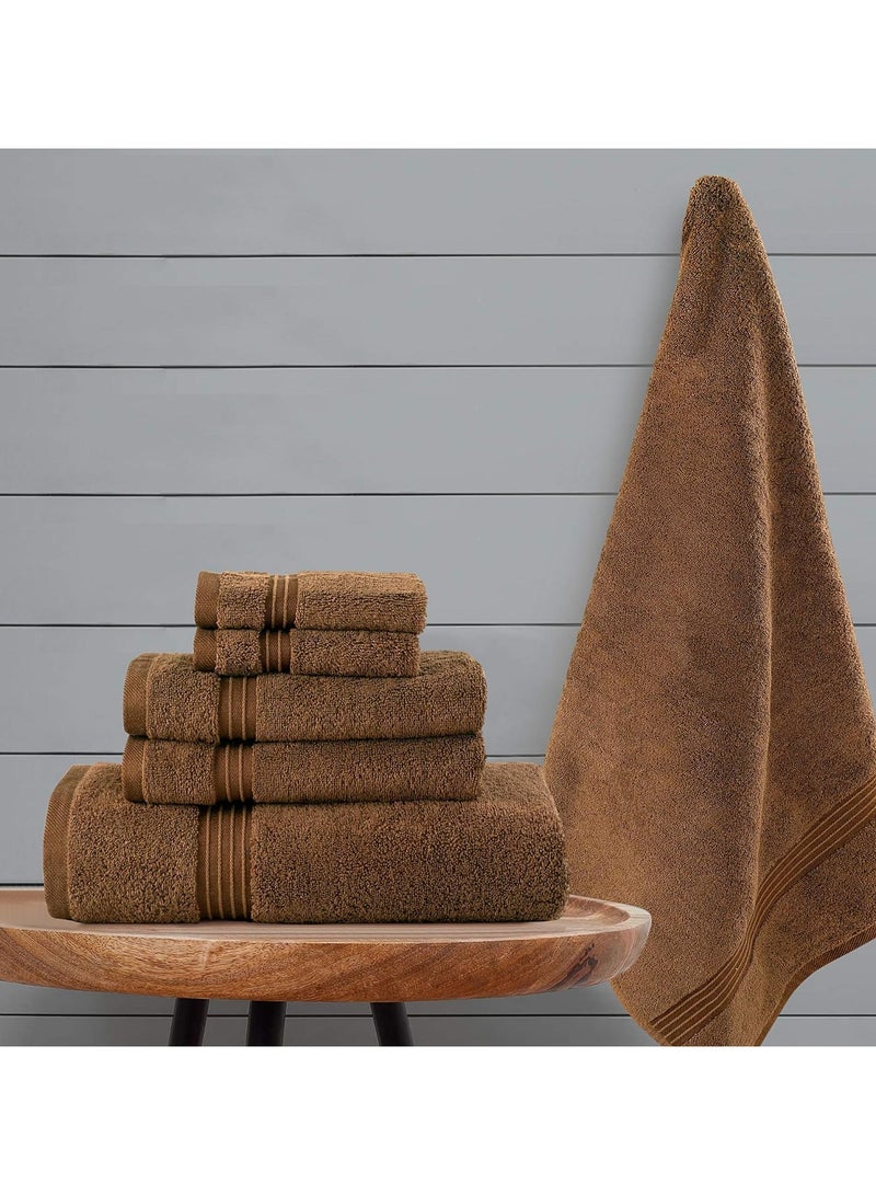 Bliss Casa 8 Piece Towel Set; 2 Bath Towels, 2 Hand Towels and 4 Washcloths - 550 GSM 100% Combed Cotton Quick Dry Highly Absorbent Thick Bathroom Towels - Soft Hotel Quality for Bath and Spa