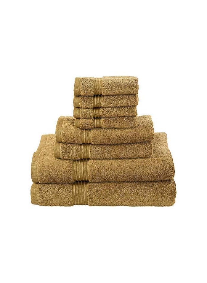 BLISS CASA 8 PIECE HIGHLY ABSORBENT 600 GSM HOTEL QUALITY TOWEL SET BEIGE