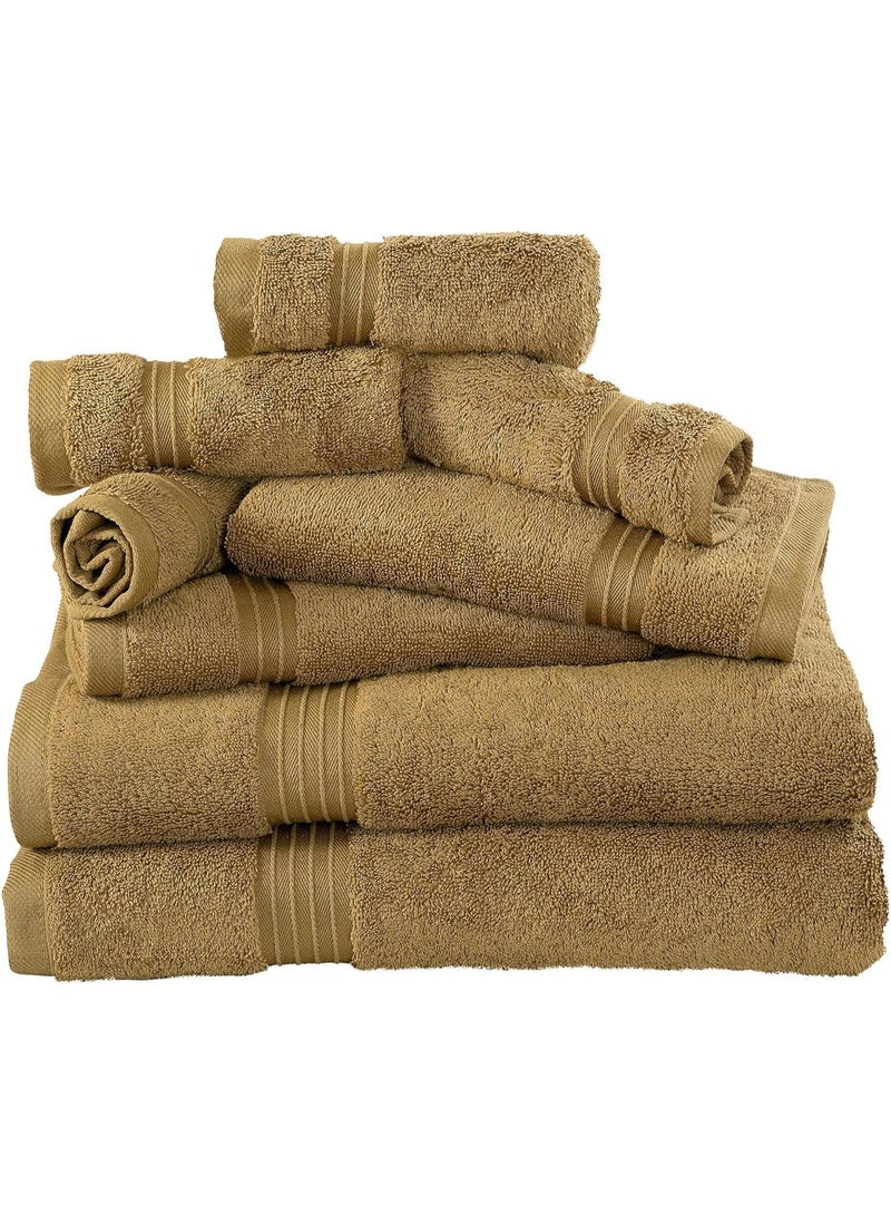 BLISS CASA 8 PIECE HIGHLY ABSORBENT 600 GSM HOTEL QUALITY TOWEL SET BEIGE