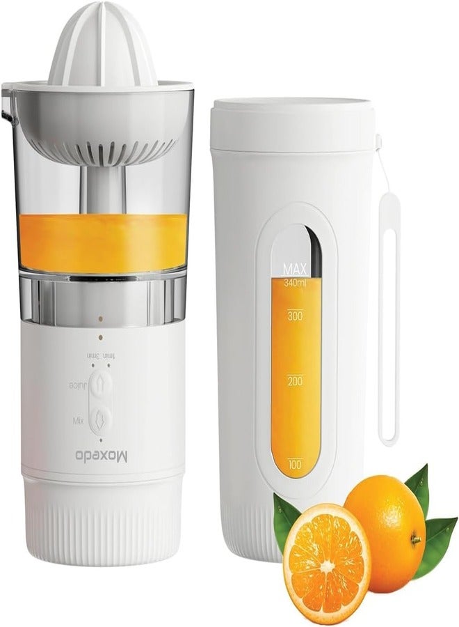 Moxedo 3 in 1 Portable Juicer Blender USB Rechargeable 4 Stainless Steel Blades BPA Free Material Mini Blender Smoothie Maker Lemon Orange Juicer