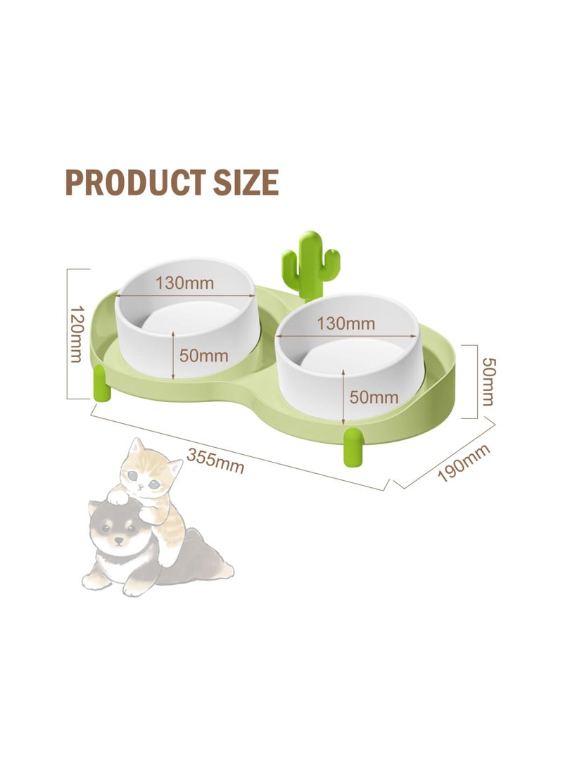 Cat Bowls Elevated, Detachable Dog Bowls with Stand, 15° Tilted Raised Ceramic Cat Food Bowl, Anti Vomiting Bowl Feeder for Cats And Pets, Cleaned In the Dishwasher or Microwave