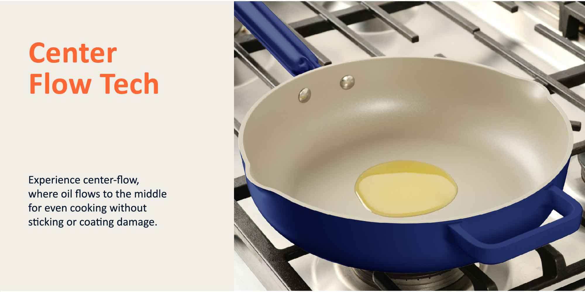 Cast Aluminum, w/Self-Basting Lid, Steamer Basket, Silicone Spatula, Ceramic Non-stick Coating, Oven Safe, Induction Safe, Designed in California, NC-OP126B, Blue