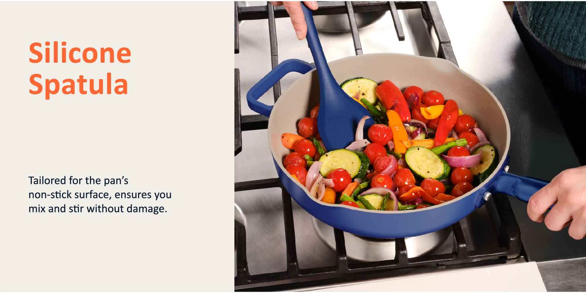 Cast Aluminum, w/Self-Basting Lid, Steamer Basket, Silicone Spatula, Ceramic Non-stick Coating, Oven Safe, Induction Safe, Designed in California, NC-OP126B, Blue