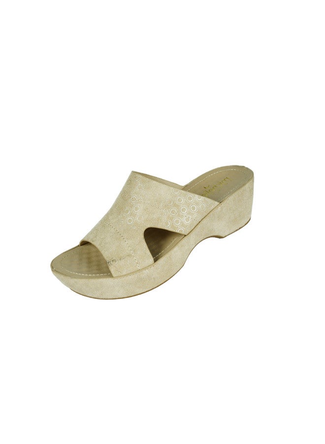 092-2767 Michelle Morgan Ladies Wedge Heel Sandals 314RJ959 Beige