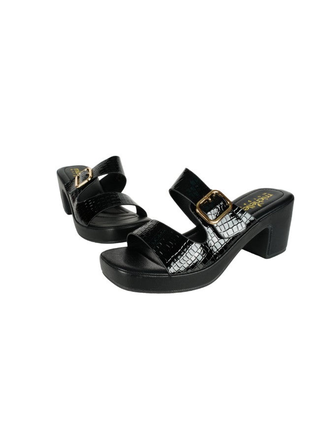 092-2802 Michelle Morgan Ladies Fashion Heeled Sandals 314ZD238 Black