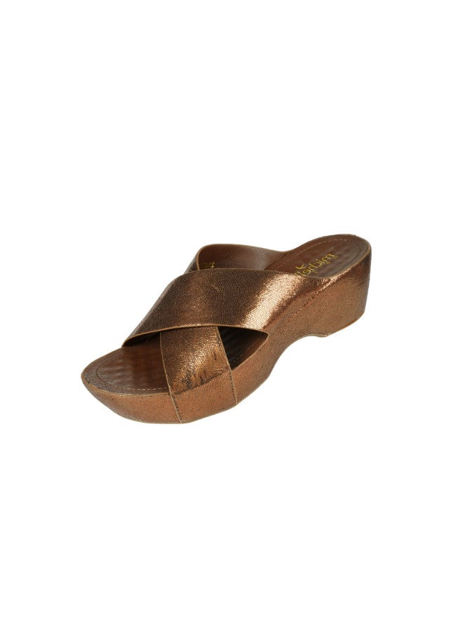 092-2763 Michelle Morgan Ladies Wedge Heel Sandals 214RJ955 Brown