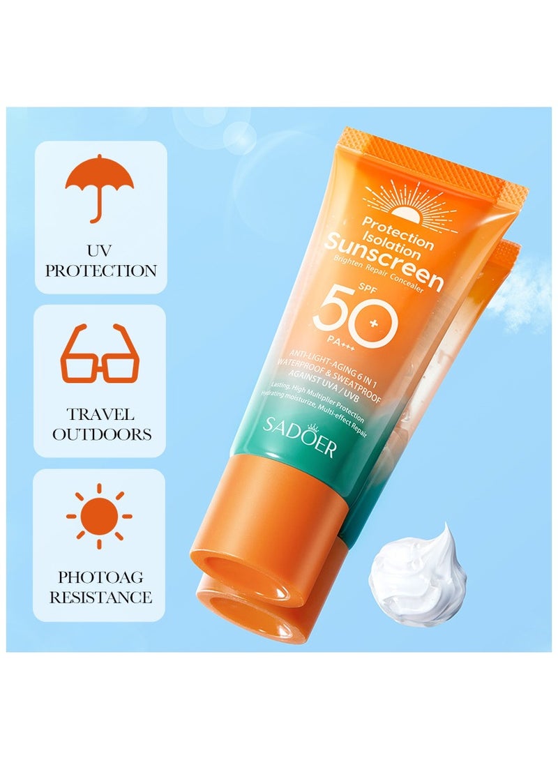 SADOER double tube multi effect repair isolation sunscreen anti-UV sunscreen lotion