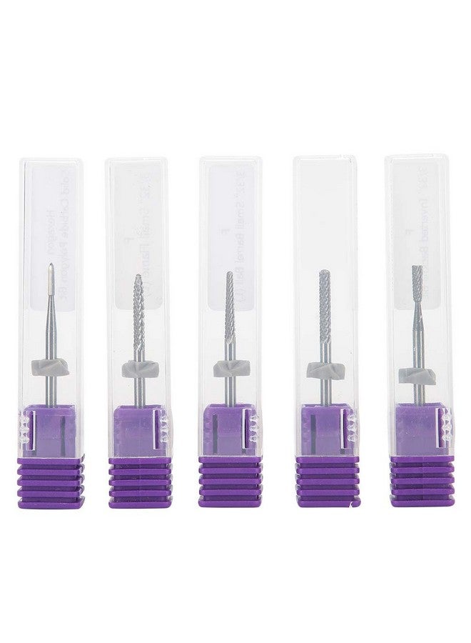 Nail Drill Bits Set 5Pcs Tungsten Steel Nail Art Grinding Polishing Head Dead Skin Removal Nail Drill Bits Set For Acrylic Gel Nails Acrylic Nail Art Tools For Manicure Pedicure Home Salon Use