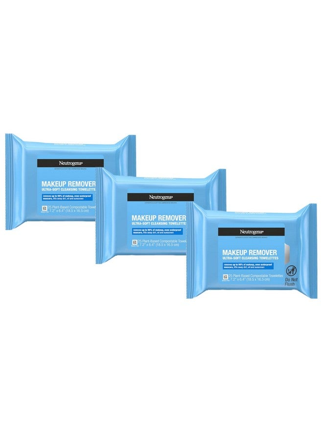 Hydrating Makeup Remover Face Wipes Premoistened Facial Cleansing Towelettes To Condition Skin & Remove Dirt Oil Makeup & Waterproof Mascara Alcoholfree 25 Ct (Pack Of 3)