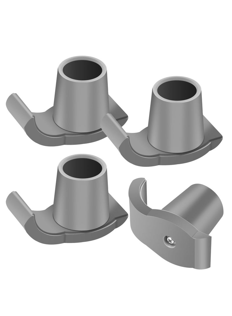 Glide Walkers Skis, Universal Fit Feet Glides Replacement for 1-1/8 Inch Tubes, Walker Accessories, Made of High Quality PVC+PP Material, Easy To Install & Remove, Indoor/Outdoor Use (4 Pack, Gray)