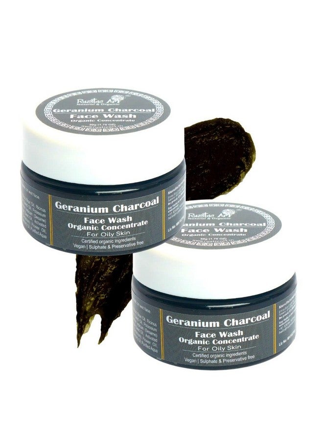 Geranium Charcoal Face Wash Concentrate Oily Skin Deep Cleanses Pores 50 Gm (Pack Of 2)