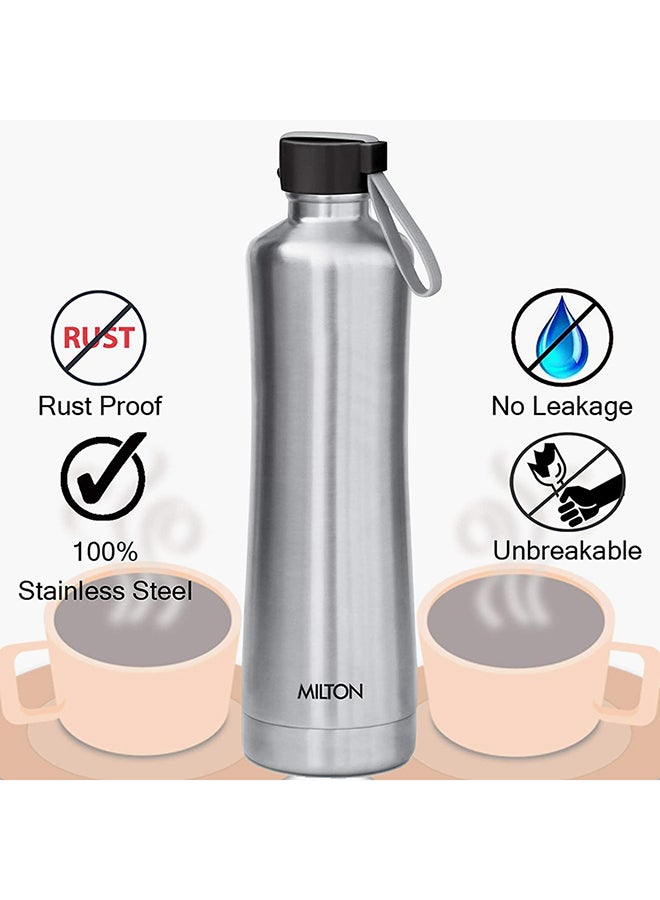 Tiara Vacuum Flask 900 ml Silver/Black 8.5 x 31cm