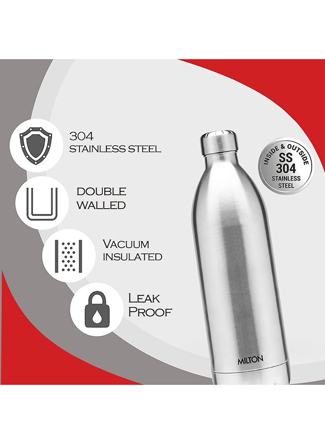 Duo Deluxe Stainless Steel Vacuum Flask 1 Liter Silver 33.3 x 33.3cm